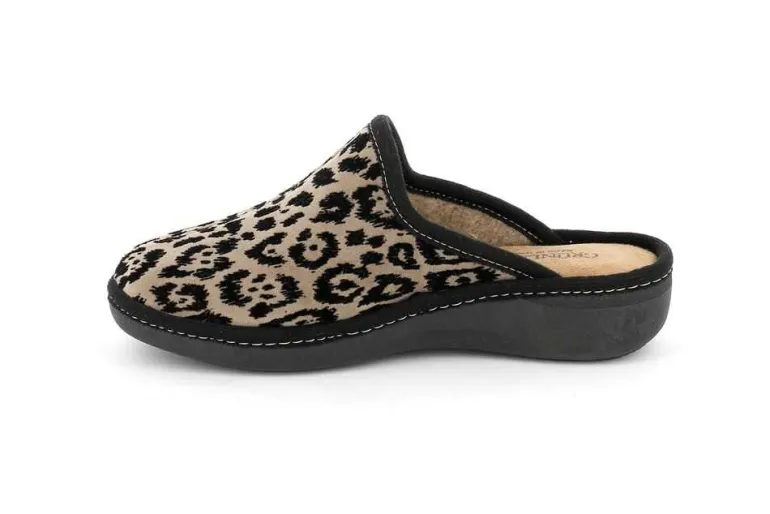 Ciabatta in Tessuto Animalier