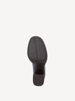 Mocassino con Fibbia Logata e Tacco Largo Mocca