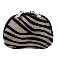 Portamonete in Pelle effetto Maculato Beige