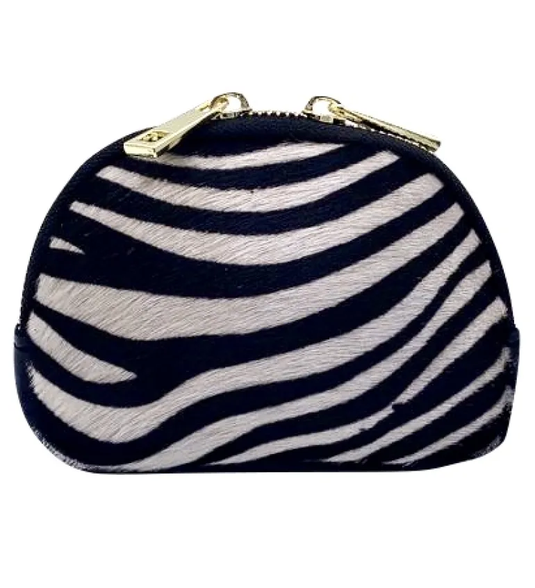 Portamonete in Pelle effetto Zebrato