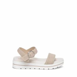 Sandalo con zeppa bianca e fascia unica
