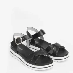 Sandalo con zeppa bianca e cinturini incrociati