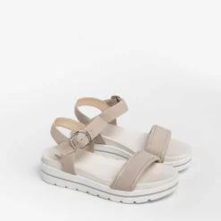Sandalo con zeppa bianca e fascia unica