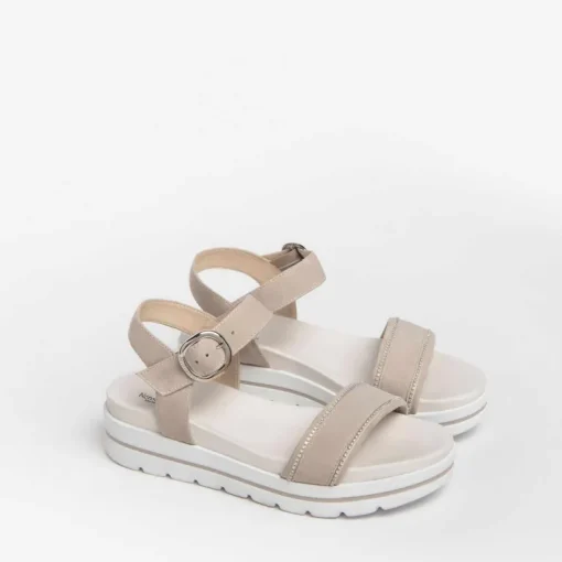 Sandalo con zeppa bianca e fascia unica