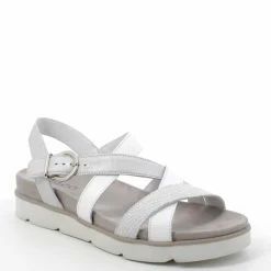 Sandalo donna con cinturini incrociati bianco