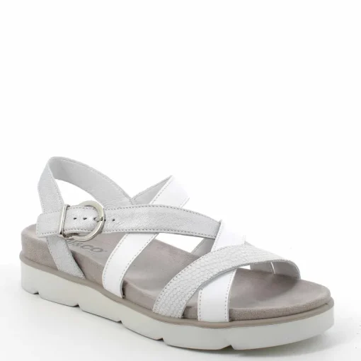 Sandalo donna con cinturini incrociati bianco