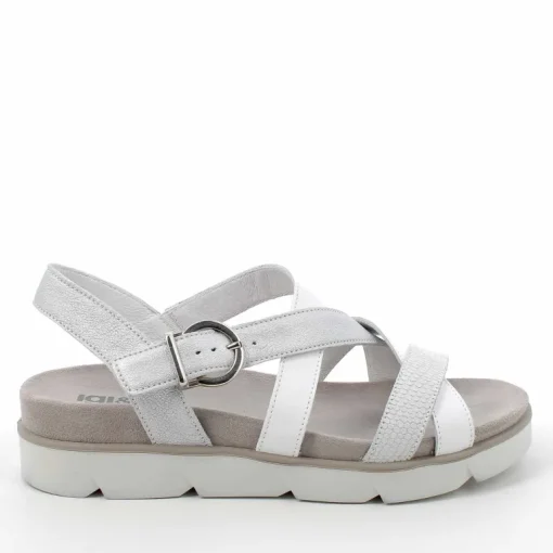 Sandalo donna con cinturini incrociati bianco