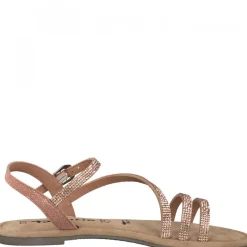 Sandalo donna con fascette glitterate