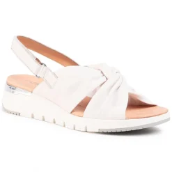 Sandalo donna con incrocio in nappa