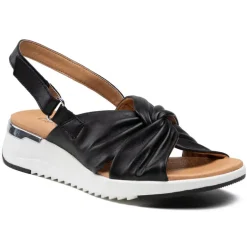 Sandalo donna con incrocio in nappa