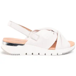 Sandalo donna con incrocio in nappa