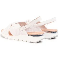 Sandalo donna con incrocio in nappa