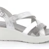 Sandalo donna con plateau  e cinturini incrociati