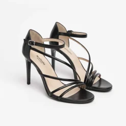 Sandalo donna con tacco e tallone chiuso