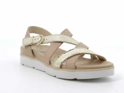 Sandalo donna in pelle con cinturini incrociati