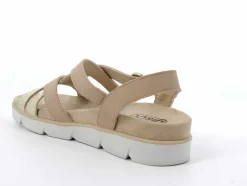 Sandalo donna in pelle con cinturini incrociati