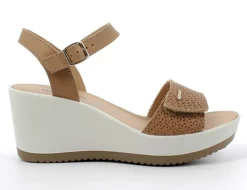 Sandalo donna in pelle  vegetal beige