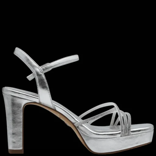 Sandalo elegante con tacco largo e plateau