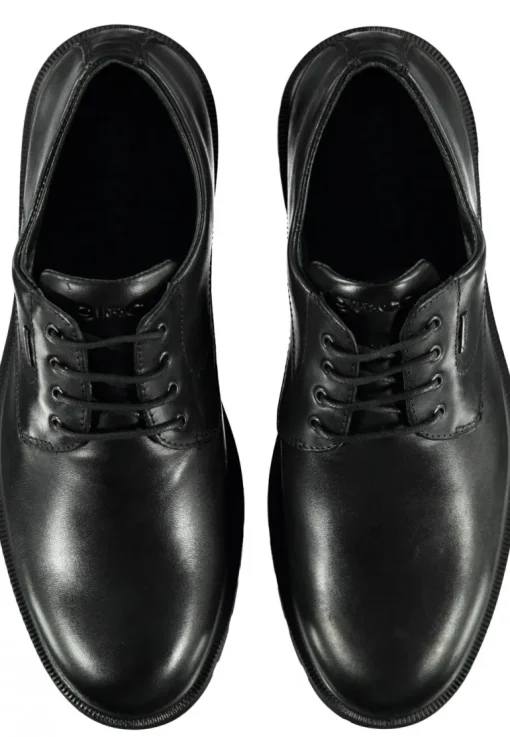 Scarpa Comoda con Lacci Nero Fodera in Goretex