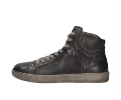 Sneaker Alta Uomo Nero Giardini Con Cerniera Laterale