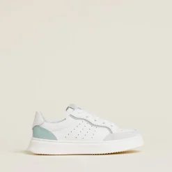 Sneaker con Lacci Bianca e Cielo