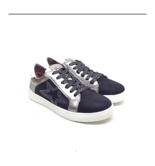 Sneakers bimba con lacci e cerniera