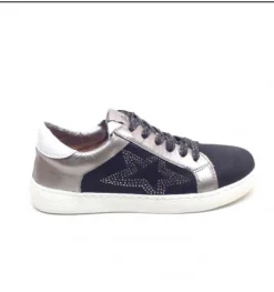 Sneakers bimba con lacci e cerniera