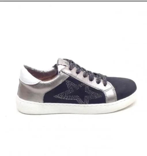 Sneakers bimba con lacci e cerniera