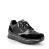 Sneakers con Lacci e Cerniera Laterale Grigio/Nero