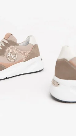 Sneakers Donna Bicolor in Camoscio con Lacci