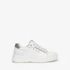 Sneakers donna con lacci e dettagli in oro