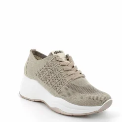 Sneakers donna con lacci e zeppa
