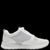 Sneakers donna con lacci e cerniera laterale mix di tessuto e sintetico
