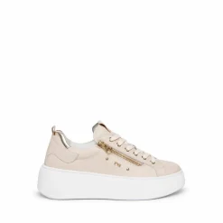 Sneakers donna con lacci e cerniera esterna