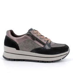 Sneakers Donna con Lacci in Pelle e Camoscio