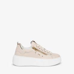 Sneakers donna con lacci e cerniera esterna