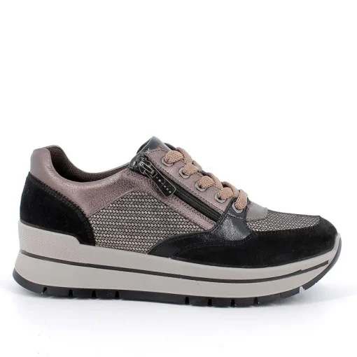 Sneakers Donna con Lacci in Pelle e Camoscio