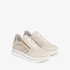 Sneakers donna con lacci e cerniera laterale