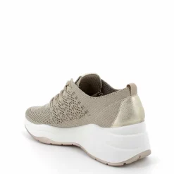 Sneakers donna con lacci e zeppa