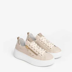 Sneakers donna con lacci e cerniera esterna