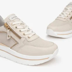 Sneakers donna con lacci e cerniera laterale