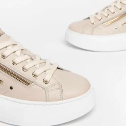 Sneakers donna con lacci e cerniera esterna