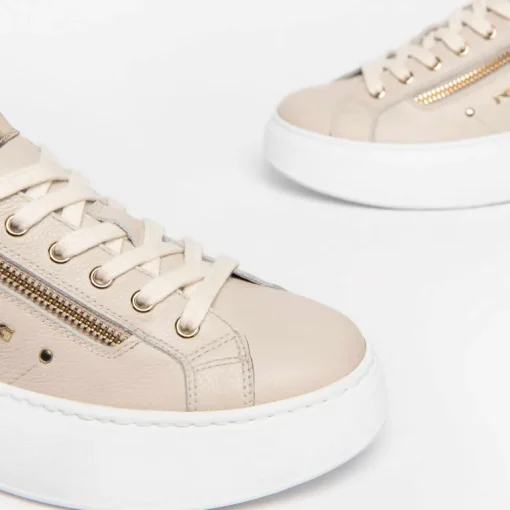 Sneakers donna con lacci e cerniera esterna