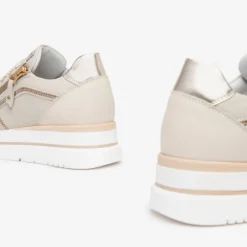 Sneakers donna con lacci e cerniera laterale