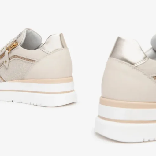 Sneakers donna con lacci e cerniera laterale