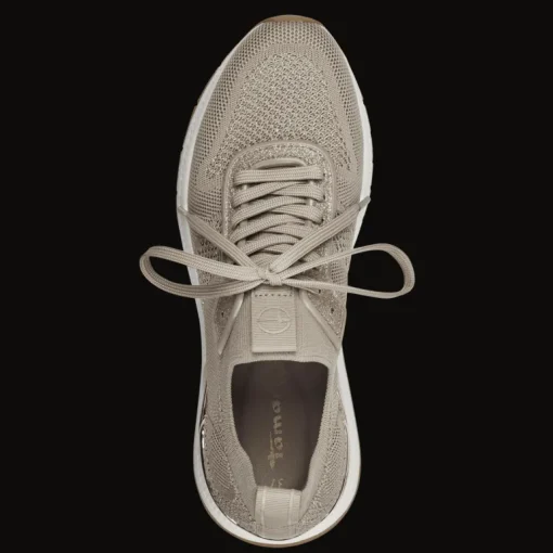 Sneakers donna con lacci in tessuto elasticizzato