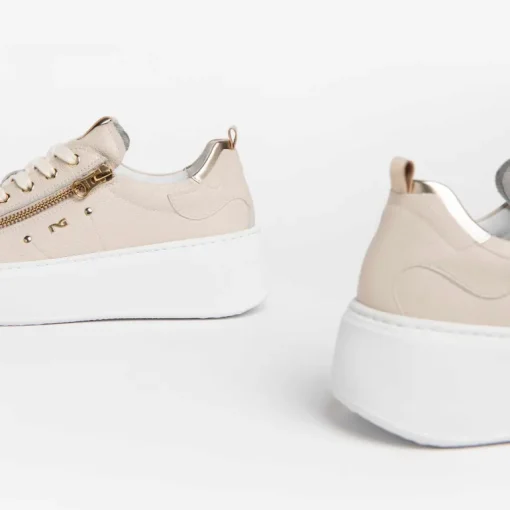 Sneakers donna con lacci e cerniera esterna