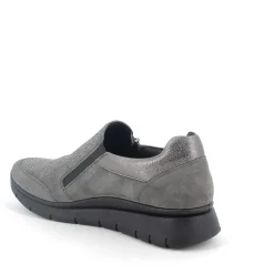 Sneakers Donna in Camoscio con Cerniera Latrale Carbone