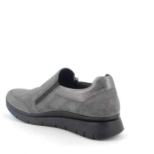 Sneakers Donna in Camoscio con Cerniera Latrale Carbone
