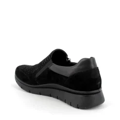 Sneakers Donna in Camoscio con Cerniera Latrale Nero